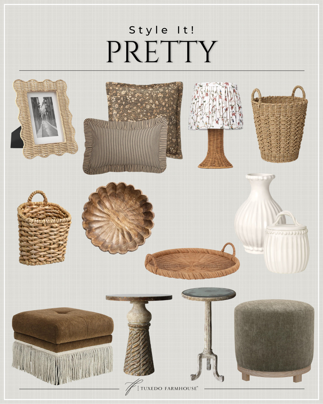 A few pretty pieces can completely transform a space. 🤎 From floral pillows and woven baskets to statement lamps, vintage-inspired accents, and versatile ottomans, these finds add instant charm, texture, and warmth to any room. The best part? They mix beautifully with pieces you already own for an effortless designer look. 

 #LTKSeasonal #LTKHome #LTKSaleAlert