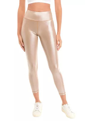 DKNY Sport Women's Foiled Fitness Shine HIgh Waist 7/8 Leggings, XS | Belk