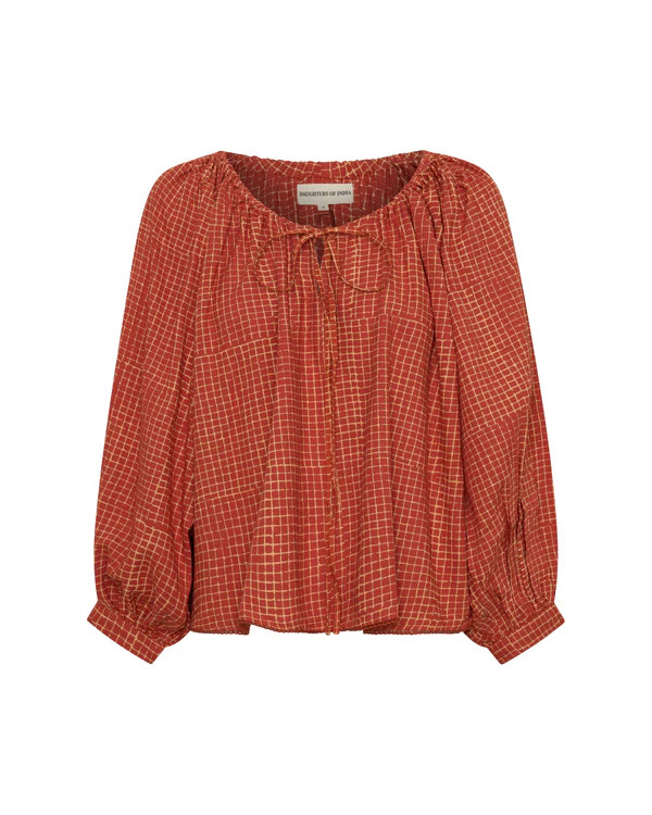 Zahra Blouse ~ Marmalade | Ethically Made Linen Blend Blouse | Daughters of India