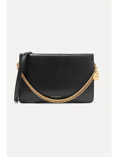 Givenchy - Cross 3 Textured-leather And Suede Shoulder Bag - Black | NET-A-PORTER (US)