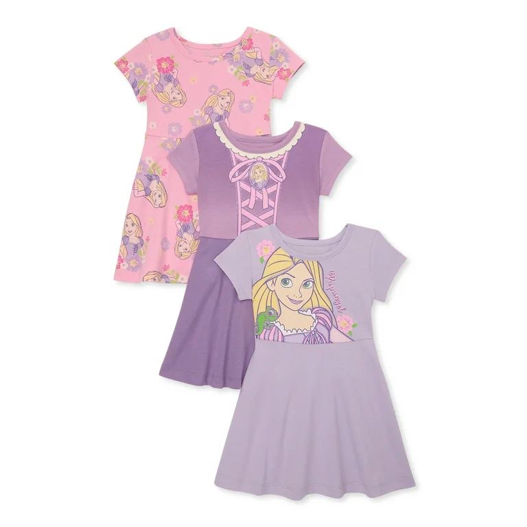 Disney Toddler Girls Rapunzel Dresses, 3-Pack, Sizes 12M-5T | Walmart (US)