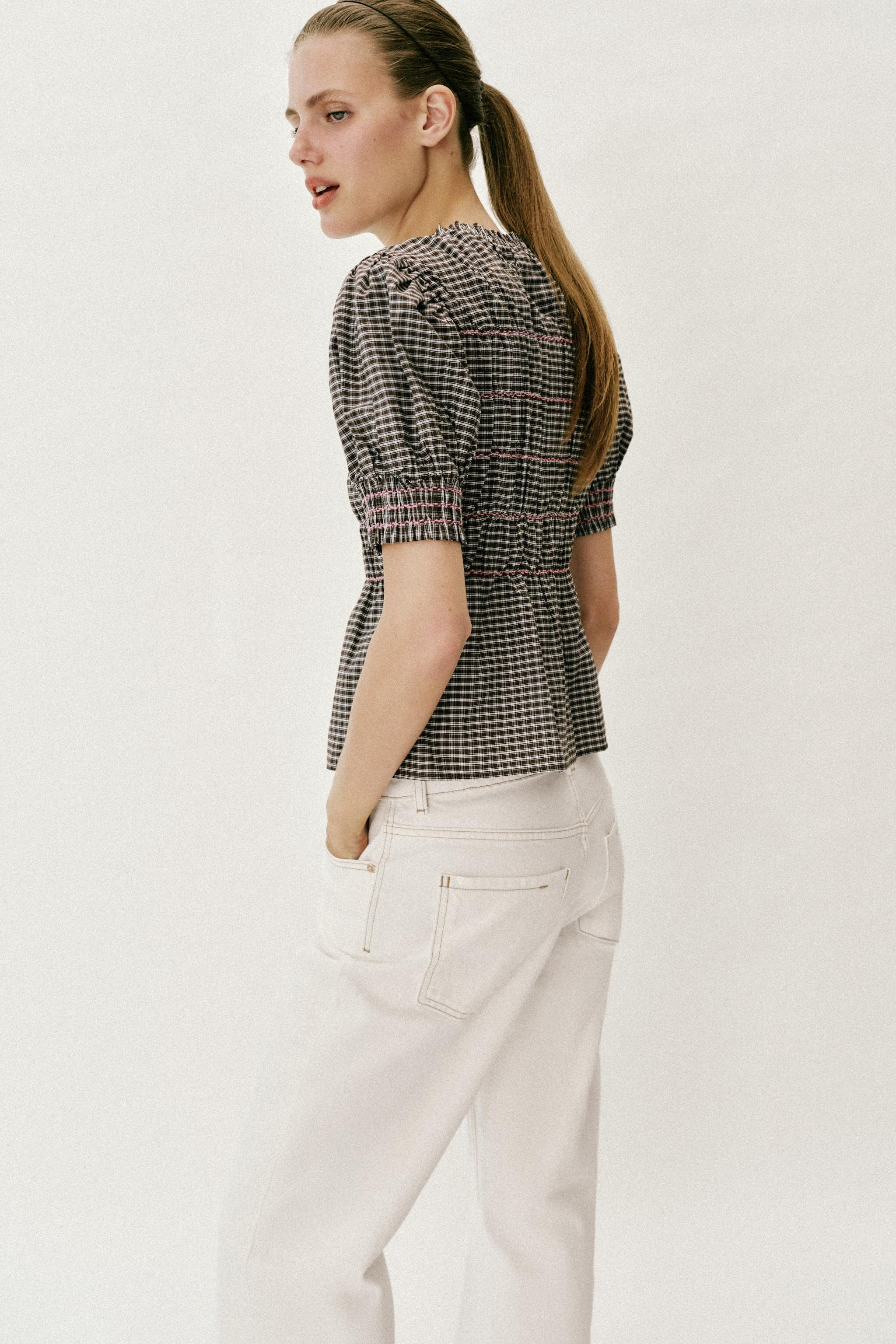 PLAID SMOCKED SHIRT | Zara US