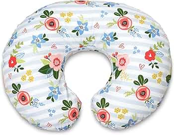 Boppy Original Nursing Pillow and Positioner, Blue Pink Posy, Cotton Blend Fabric with allover fa... | Amazon (US)