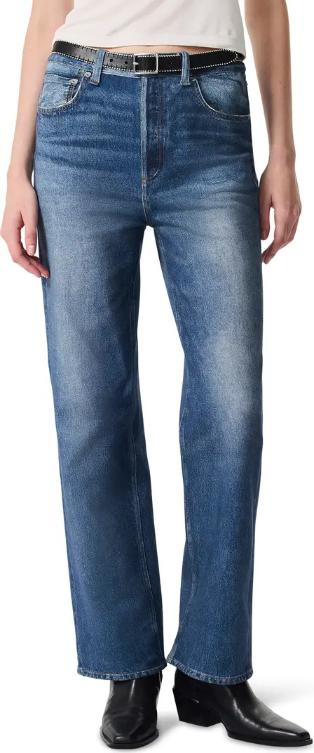 rag & bone Miramar Shea High Waist Relaxed Straight Leg Cotton Terry Sweatpant Jeans | Nordstrom | Nordstrom