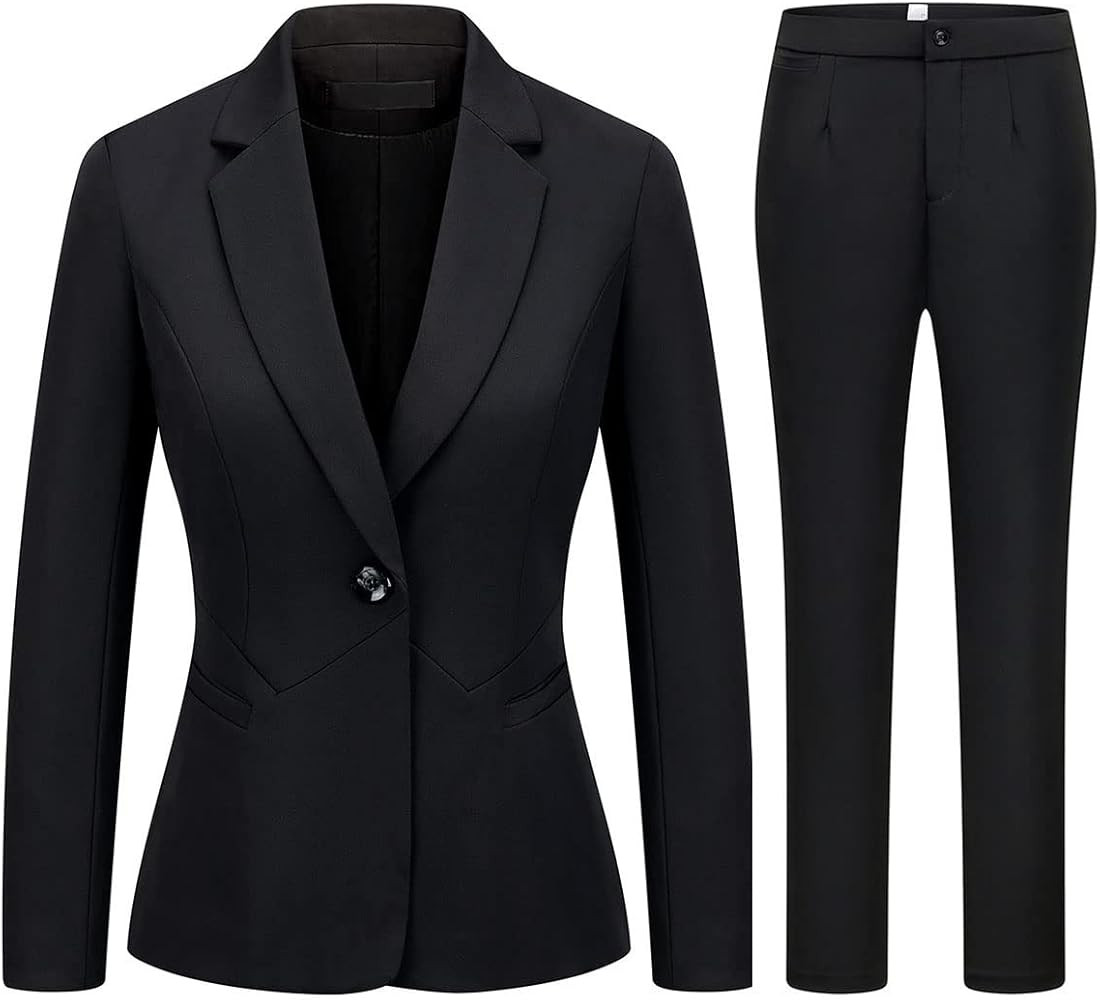 MODFUL Women's 2 Piece Business Suit Pant Set Slim Fit One Button Blazer Jacket Lady Work Suit fo... | Amazon (US)