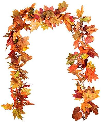 DearHouse 2 Pack Fall Garland Maple Leaf, 5.9Ft/Piece Hanging Vine Garland Artificial Autumn Foli... | Amazon (US)
