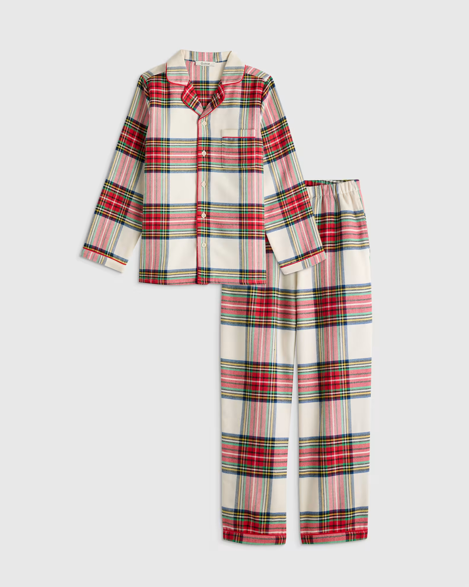 Holiday Flannel Pajama Set - Kid in Holiday Tartan | Quince