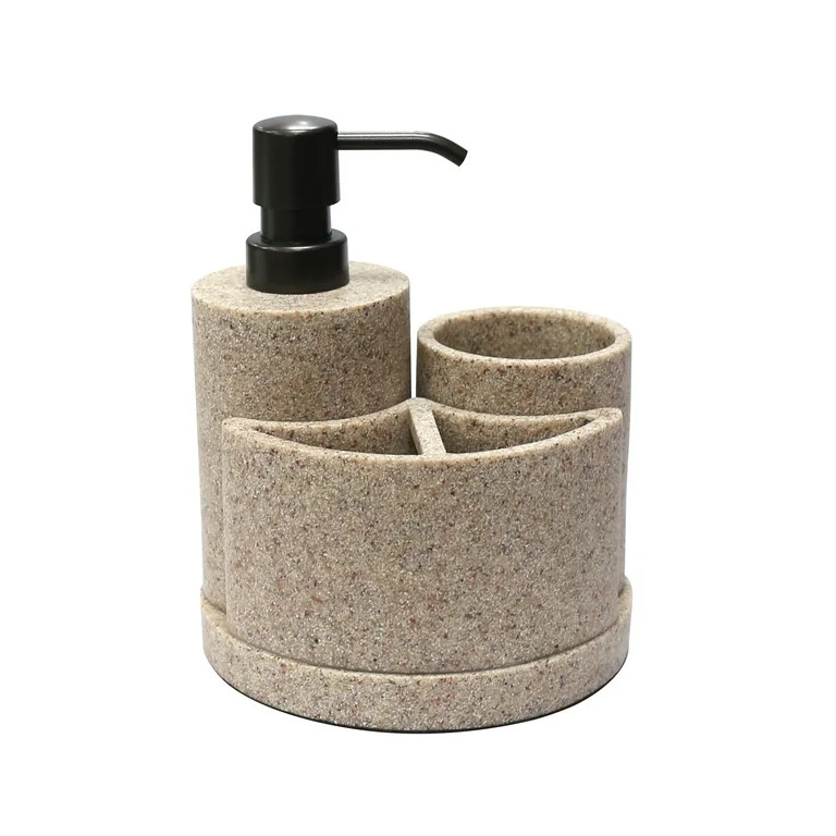 Better Homes & Gardens 3 Piece Natural Sandstone Bath Accessories Sets, Beige | Walmart (US)
