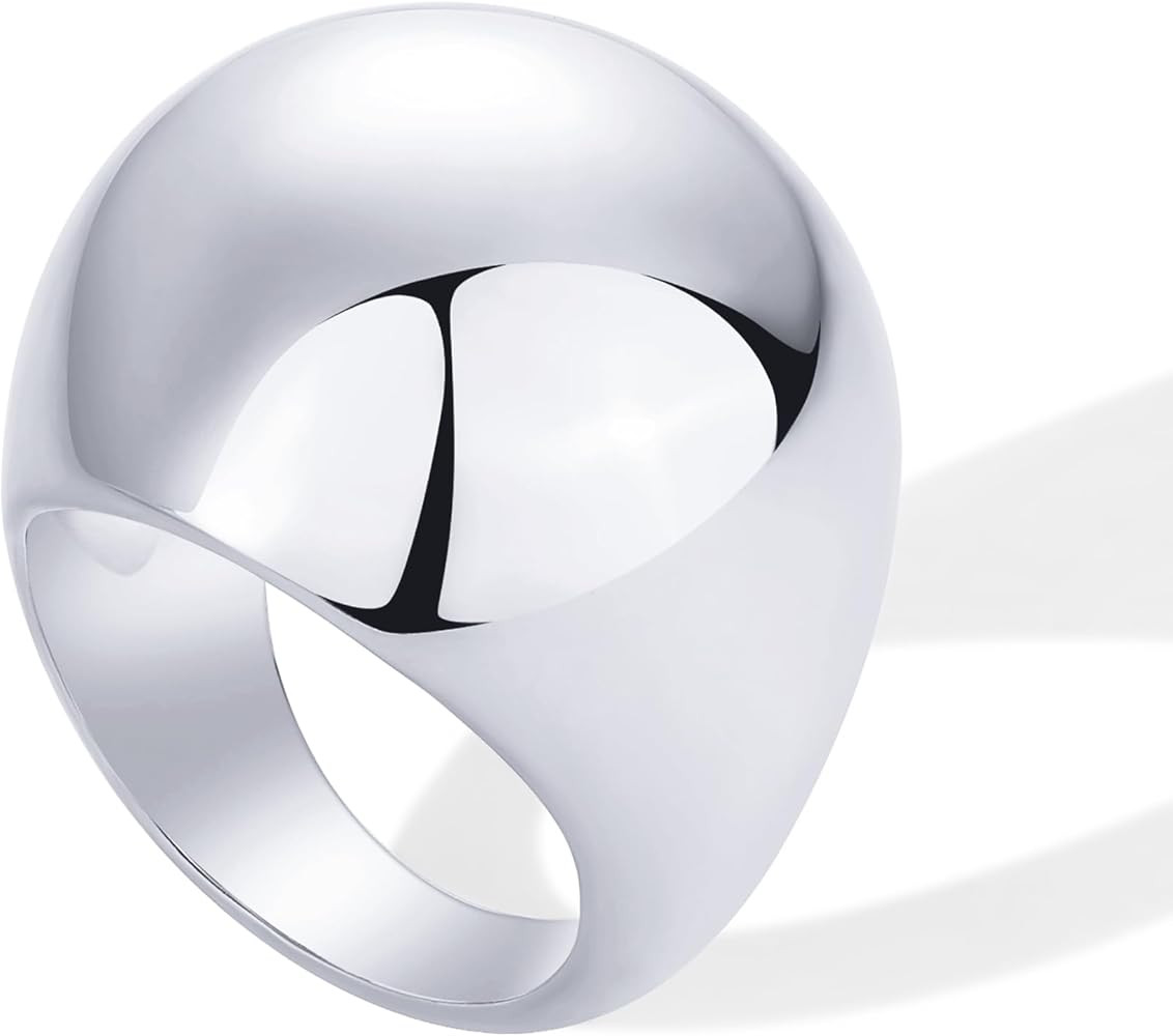 PAVOI 14K Gold Plated Chunky Domed Statement Ring for Women | Lightweight Trendy Sphere Rings | S... | Amazon (US)