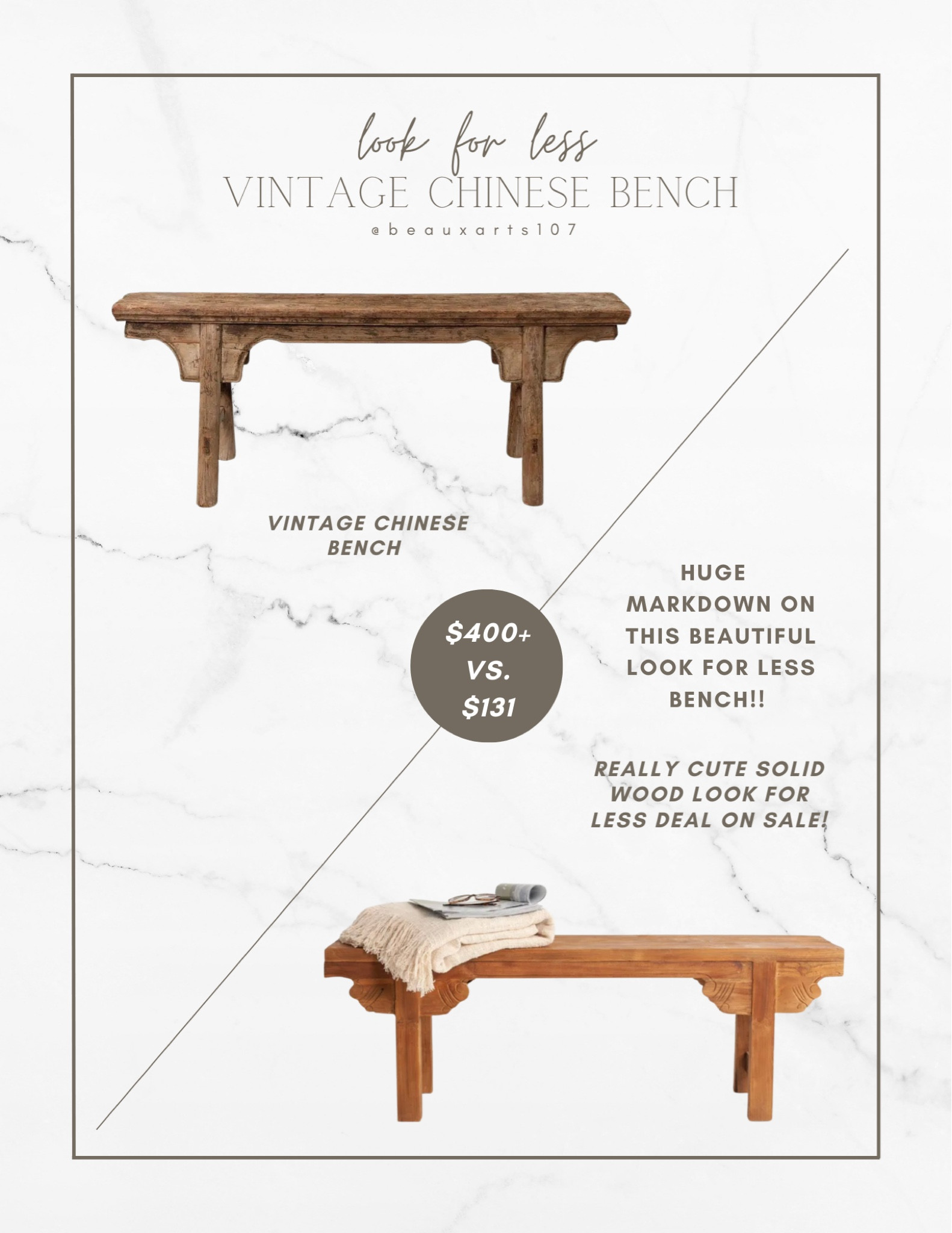Save big on this beautiful vintage Chinese bench look for less!! 

#LTKFind #LTKsalealert #LTKhome
