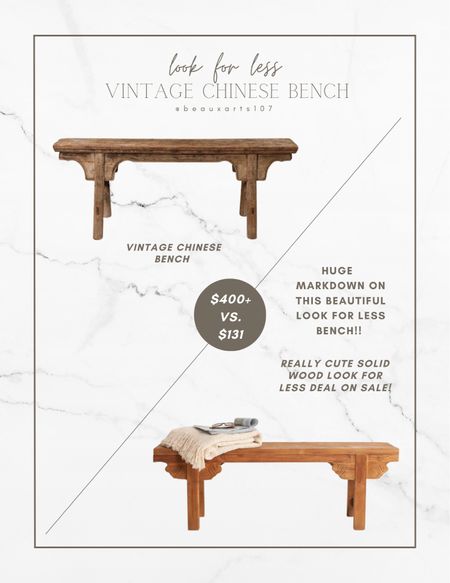 Save big on this beautiful vintage Chinese bench look for less!! 

#LTKFind #LTKsalealert #LTKhome