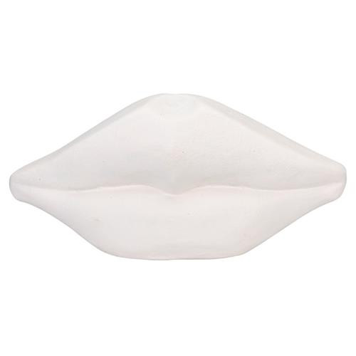 Noir Modern White Cement Lip Sculpture | Kathy Kuo Home