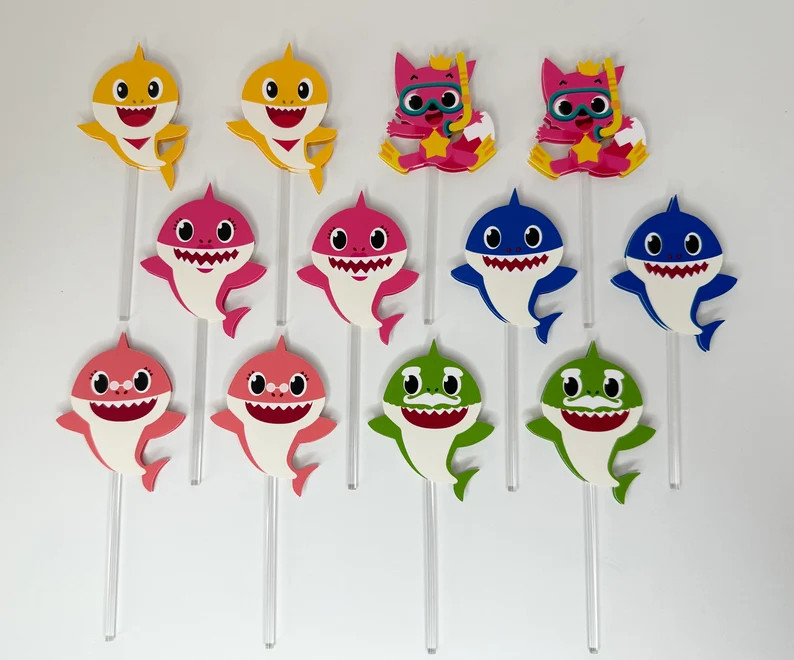 Baby Shark Cupcake Toppers / Baby Shark Party / Baby Shark Birthday Party - Etsy | Etsy (US)