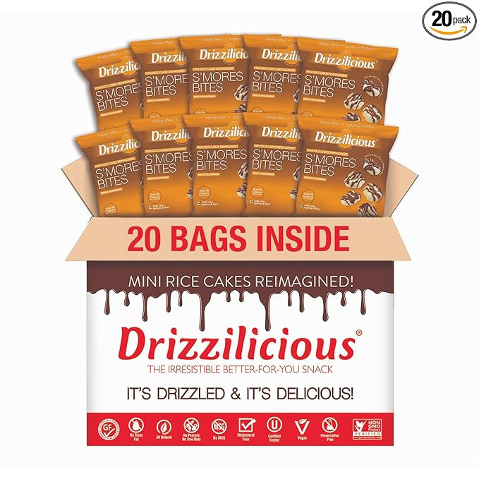 Drizzilicious Mini Flavored Rice Cakes S'mores - Rice Crisps, Healthy Snack for Adults and Kids, ... | Amazon (US)