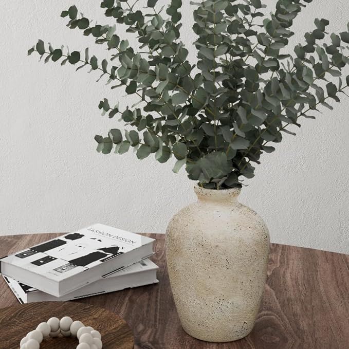Rustic Farmhouse Ceramic Vase, Small Flower Vase for Home Decor, Living Room, Table Decor, Terrac... | Amazon (US)