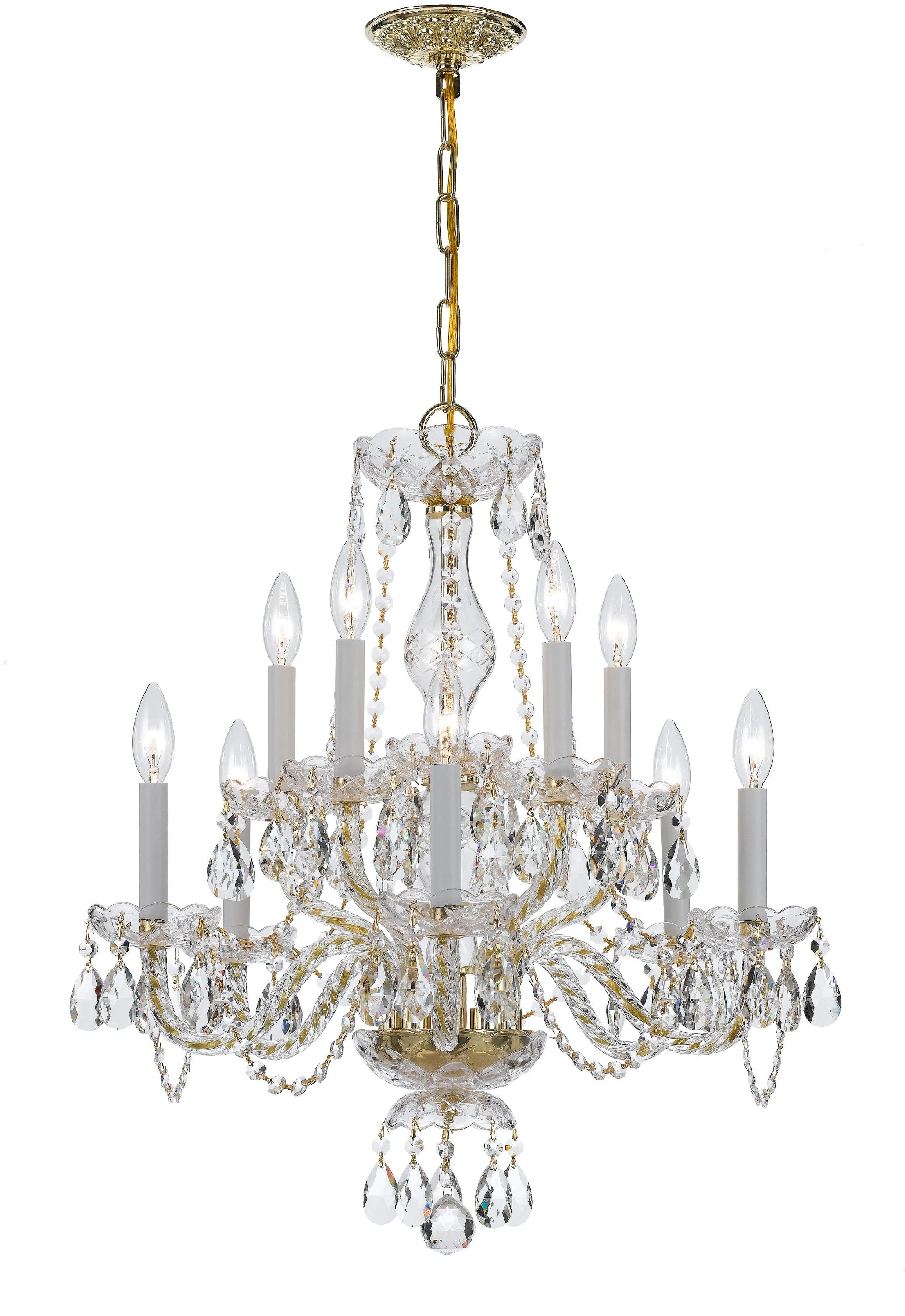 Crystorama Traditional Crystal 10 -Light Polished Gold Crystal Steel Chandelier one_size | 5080-PB-CL-I | Lowe's