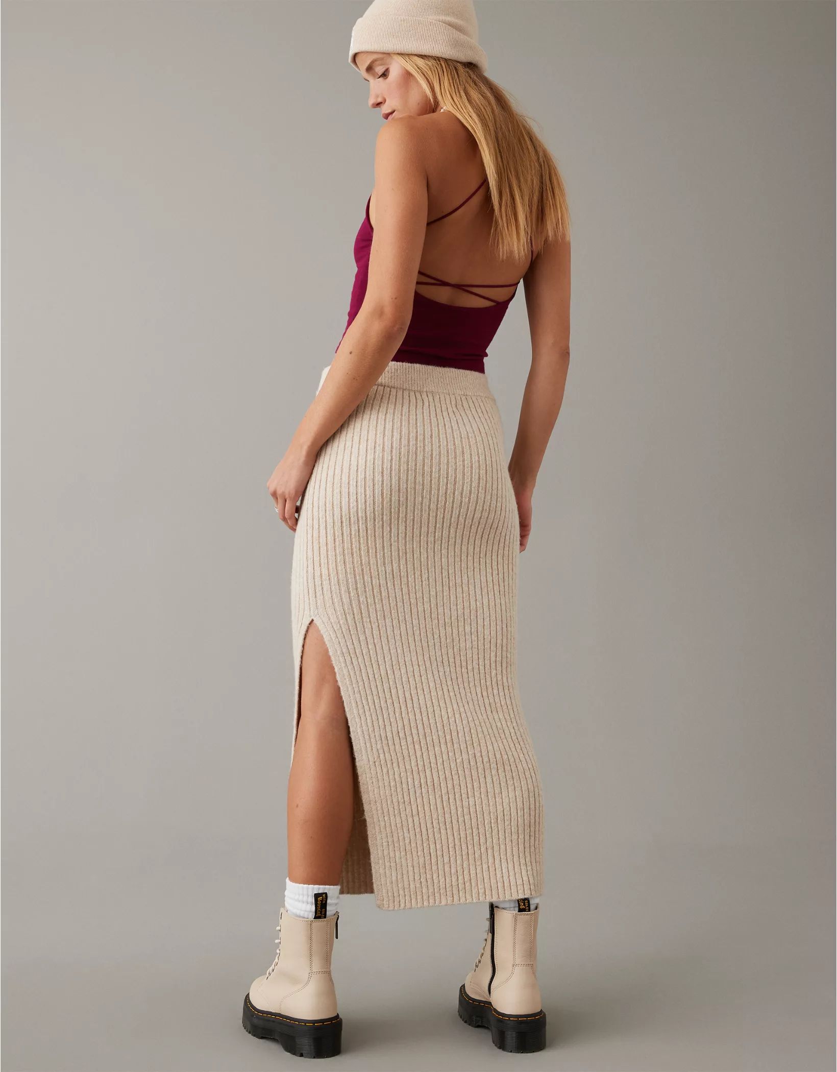 AE Ribbed Midi Sweater Skirt | American Eagle Outfitters (US & CA)
