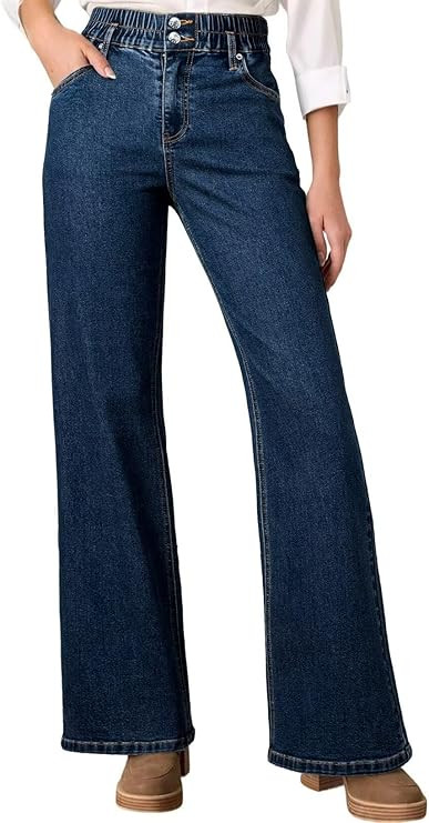 Astylish Women's High-Waist Wide Leg Jeans Fashion Fall Outfit 2025 Denim Stretch Casual Pants | Amazon (US)