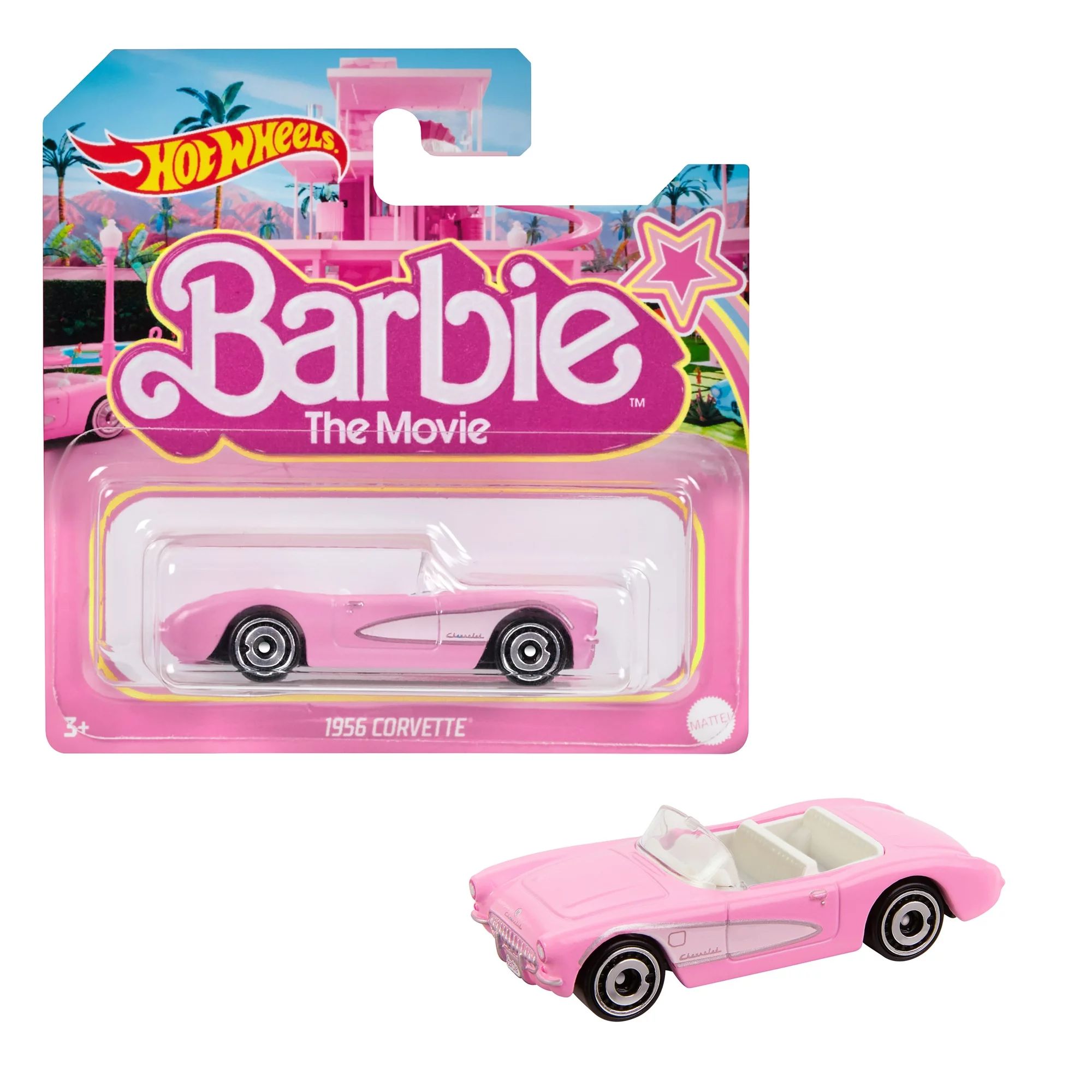 Hot Wheels Barbie Car, Die-Cast Pink Corvette in 1:64 Scale from Barbie The Movie | Walmart (US)