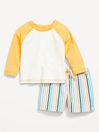 Unisex Raglan-Sleeve Rashguard Swim Top &#x26; Trunks for Baby | Old Navy (US)