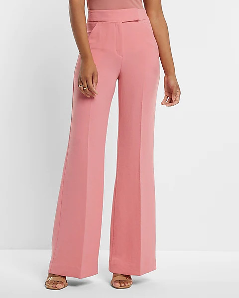 Super High Waisted Twill Flare Trouser Pant | Express