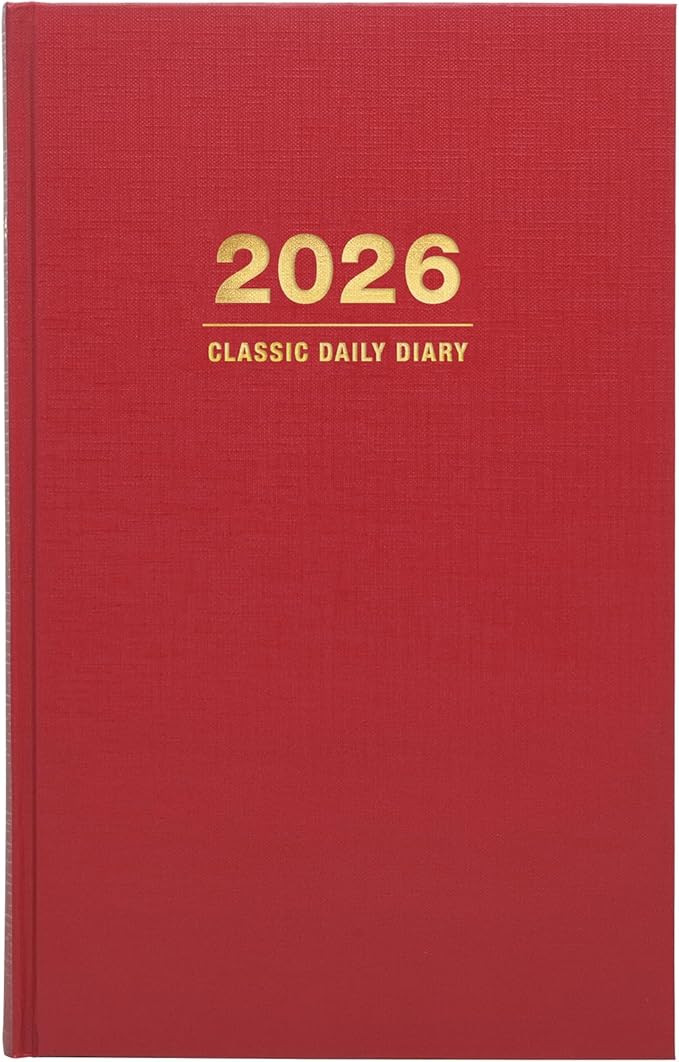 2026 Professional Hardcover Daily Diary Journal and Planner, 8"x12.5" (Red) | Amazon (US)