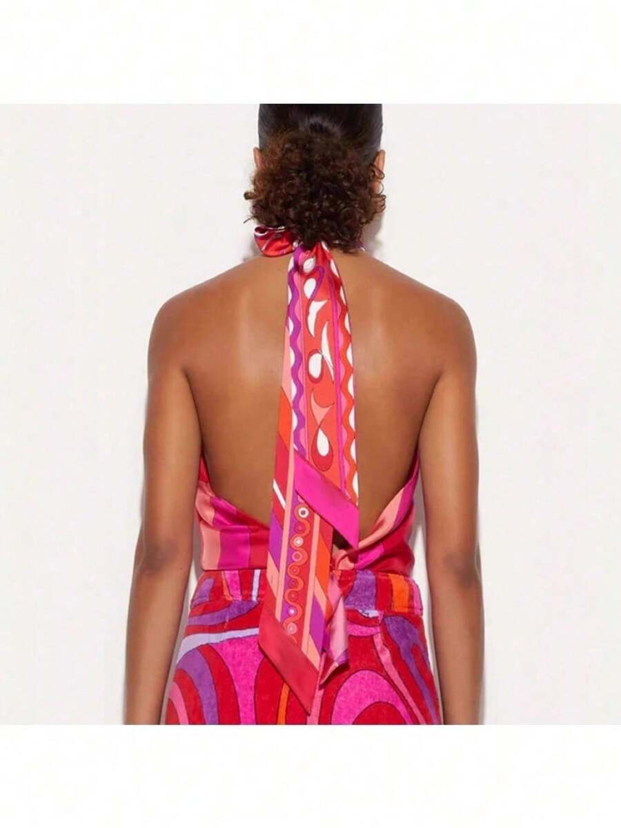Local2026 New Lacing Holiday Backless Top Shorts Set For Women | SHEIN