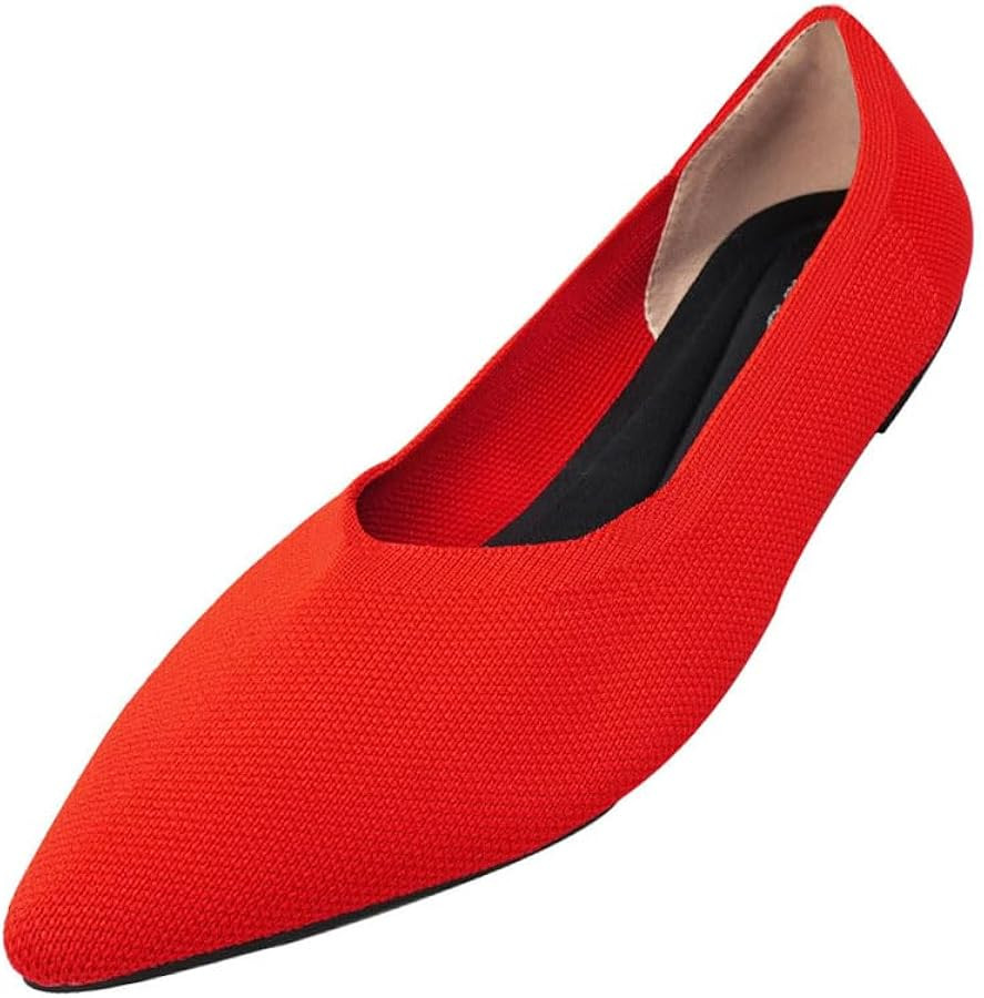 JBB Women's Flats Pointed Toe Ballet Dress Shoes Slip On White Casual Formal Comfortable Walking ... | Amazon (US)