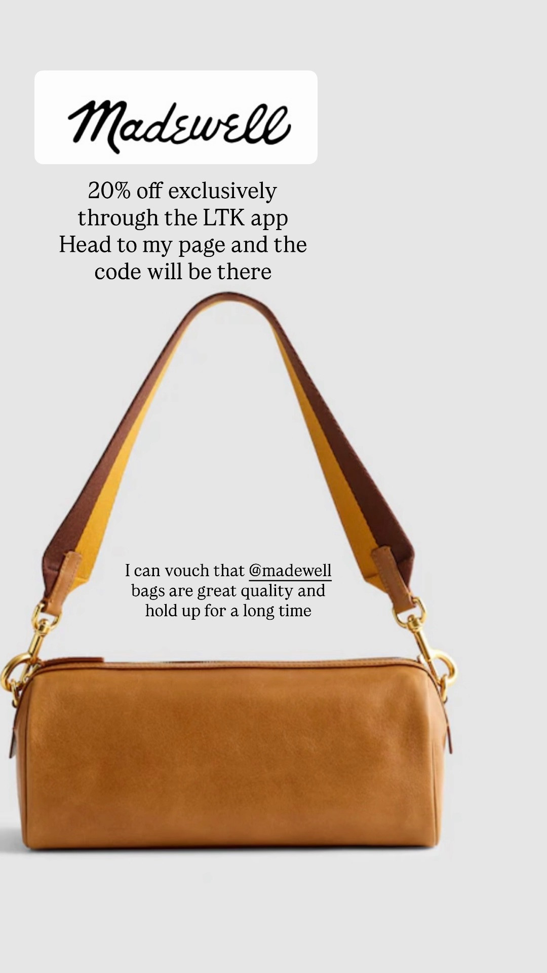 Exclusive 20% off ends tonight.

Use code LTK20

Madewell bags are fantastic and this new arrival is super cute ￼

#LTKxMadewell #LTKOver40 #LTKSaleAlert
