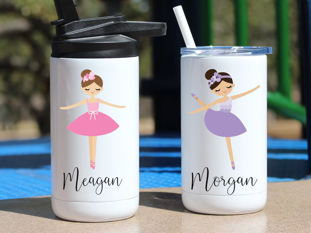 Dance Water Bottle Personalized, Ballet Tumbler for Girls, Ballerina School Water Bottle, Princes... | Etsy (US)