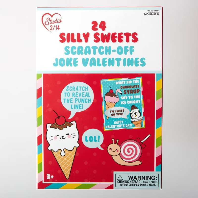 Paper Magic 24ct Silly Sweet Valentine's Day Scratch off Joke Classroom Exchange Cards | Target