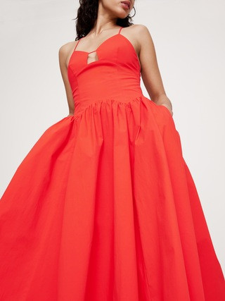 Stretch-Cotton Poplin Maxi Dress | Banana Republic (US)