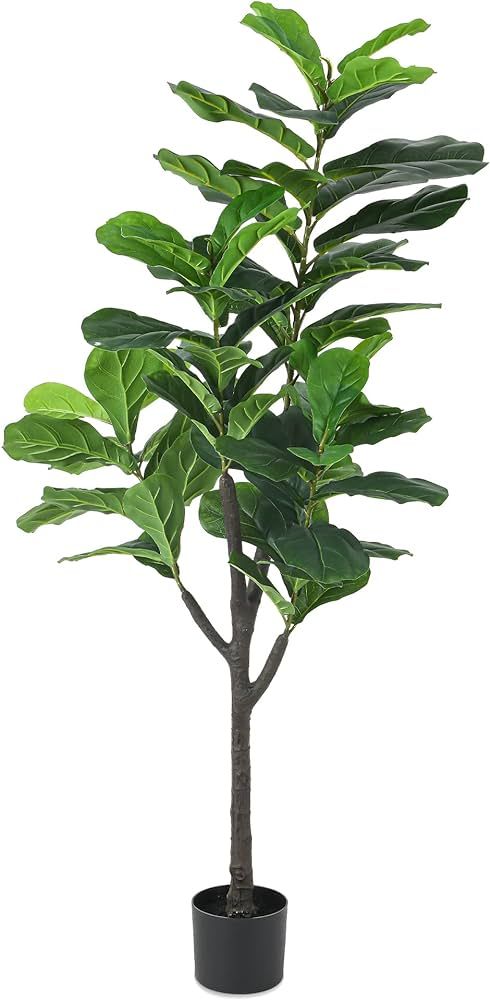 Artificial Tree-5 Ft Faux Plants Fig Tree in Pot - KELOTEVEN Decorative Fake Green Plants for Hom... | Amazon (US)