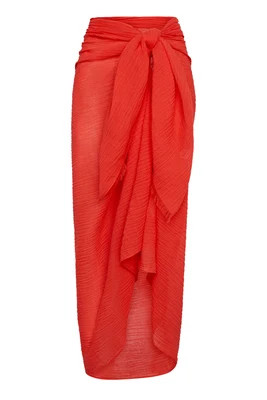 St. Tropez Sarong - Chili Pepper Crinkle Linen | Monday Swimwear