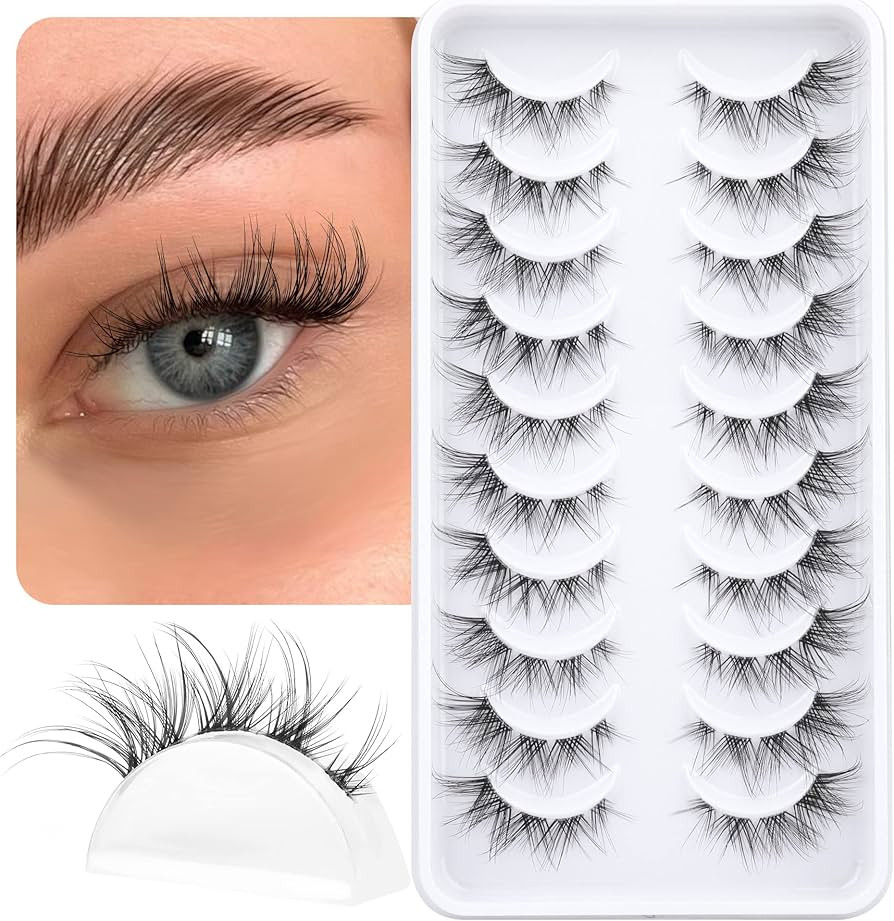 False Eyelashes Cluster Lashes Natural Look, Wispy Manga Eyelash Extensions Strip Cat Eye Lashes ... | Amazon (US)
