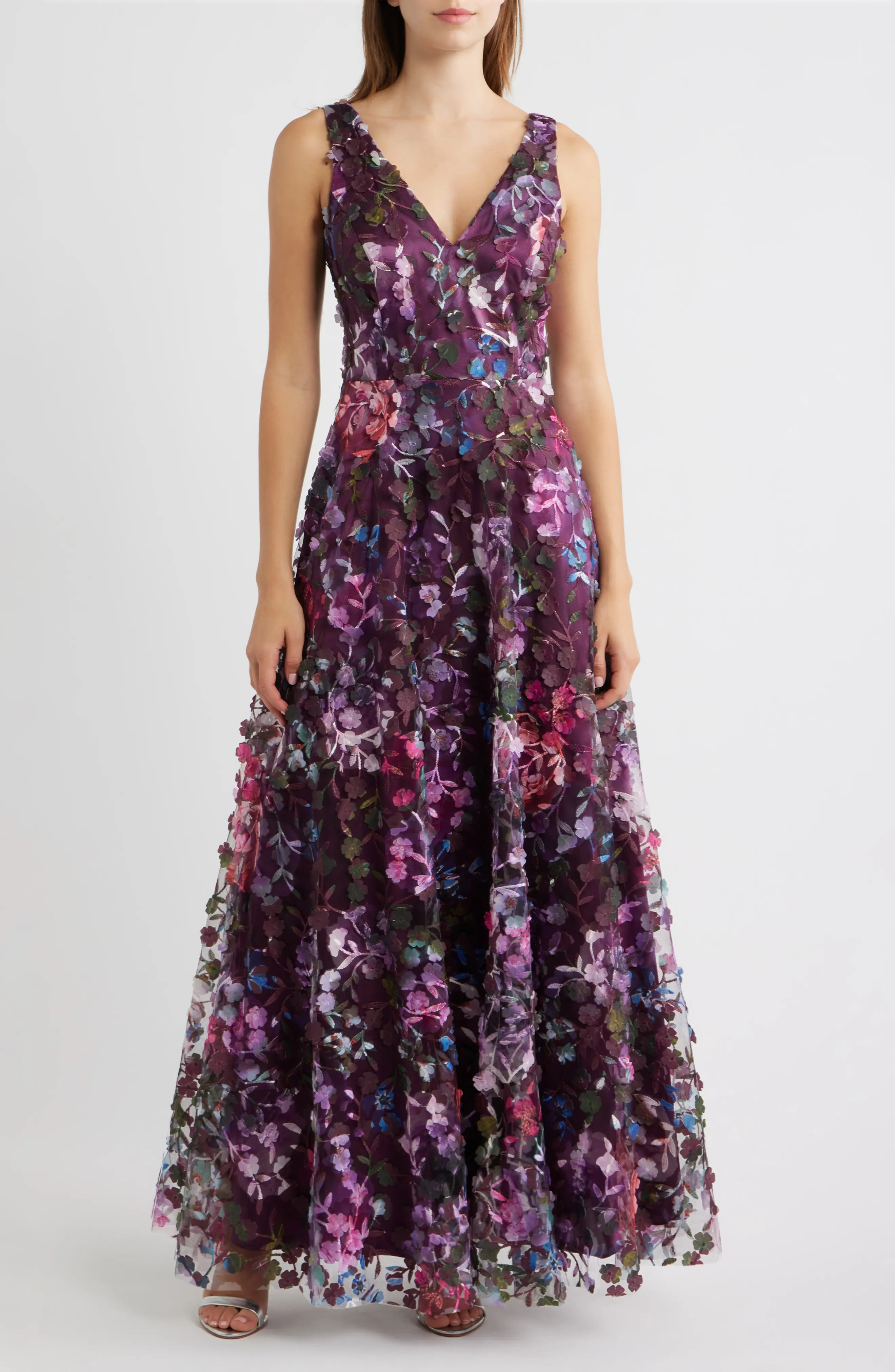 Eliza J Floral Appliqu\u00e9 Sleeveless Gown (Women) | Nordstrom | Nordstrom