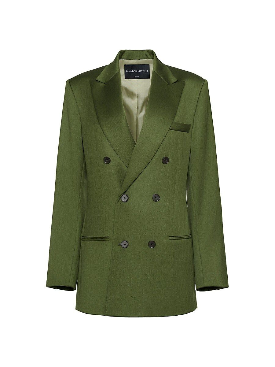 Brandon Maxwell Women's Wool Double Breasted Blazer - Garden Green - Size 0 | Saks Fifth Avenue OFF 5TH