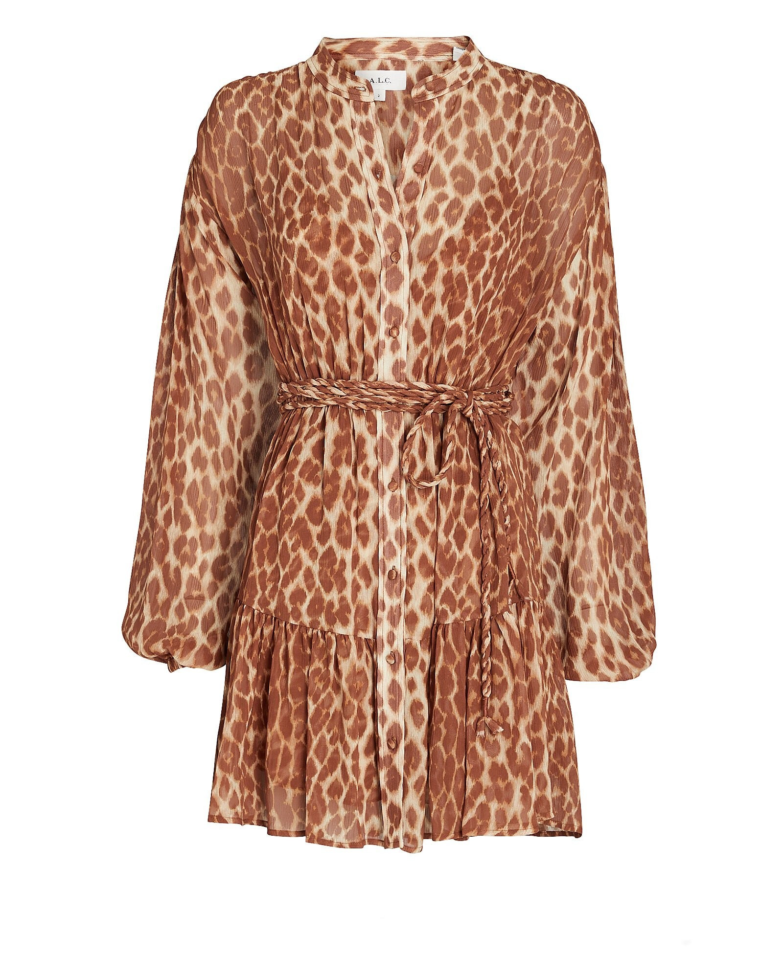 Jen Silk Leopard Mini Dress | INTERMIX