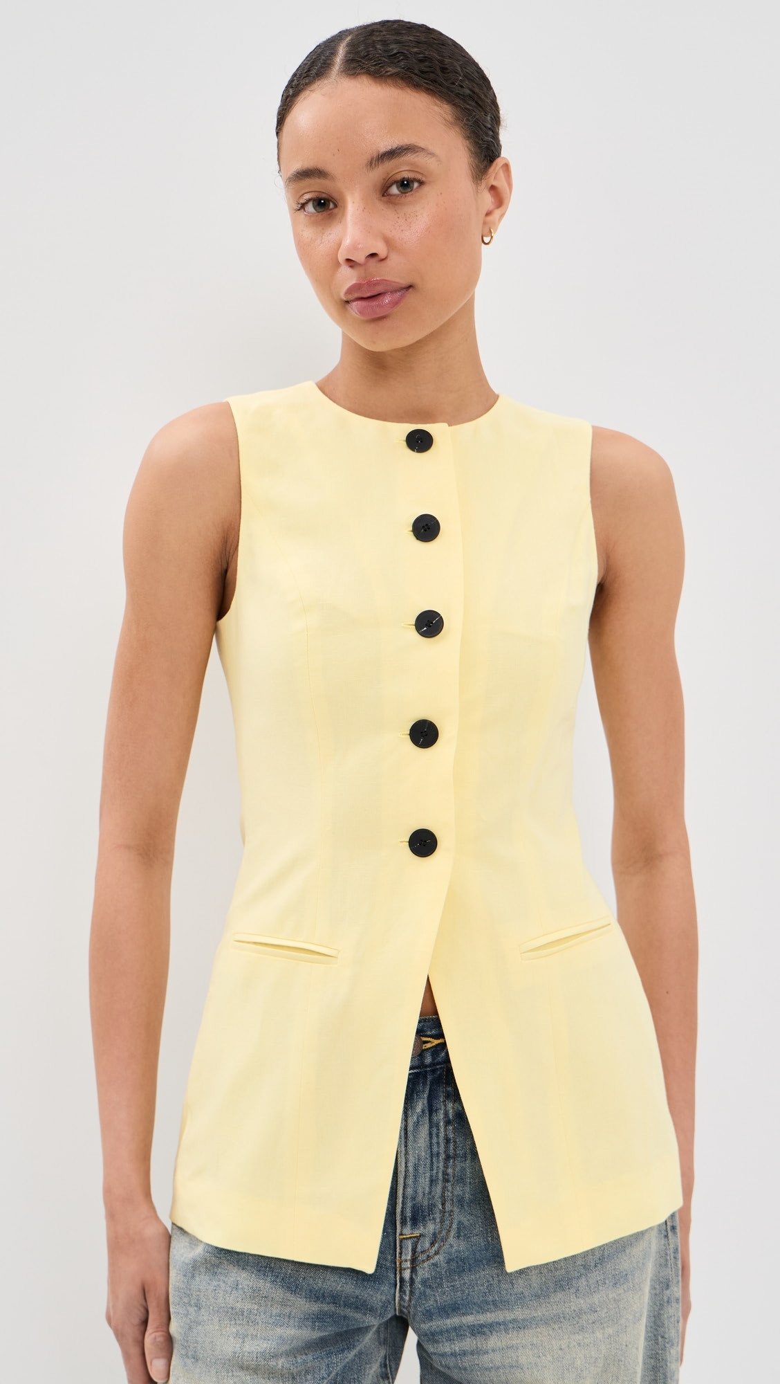 ALIGNE Leo Linen Mix Waistcoat | Shopbop | Shopbop