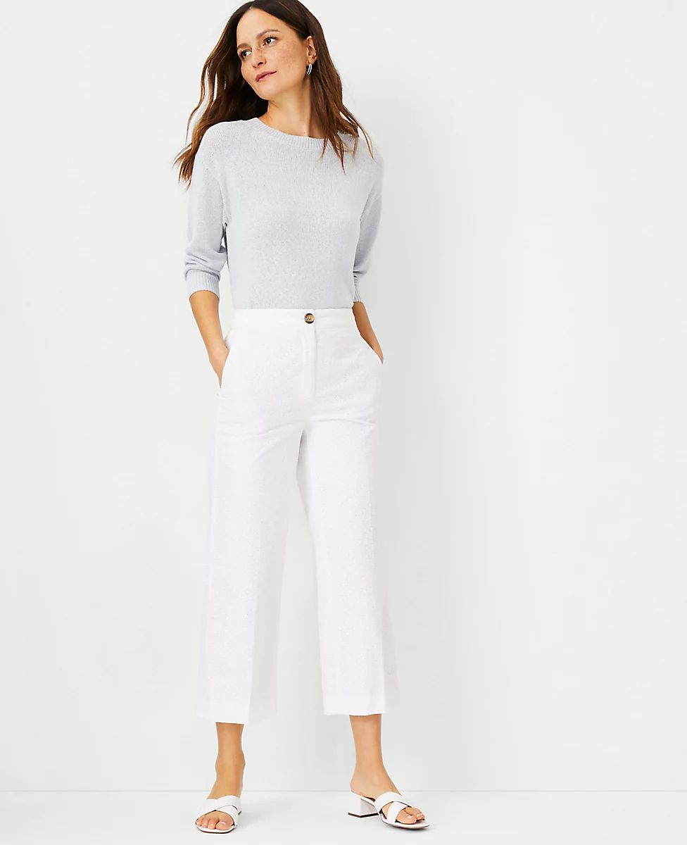 The Eyelet Wide Leg Crop Pant | Ann Taylor (US)