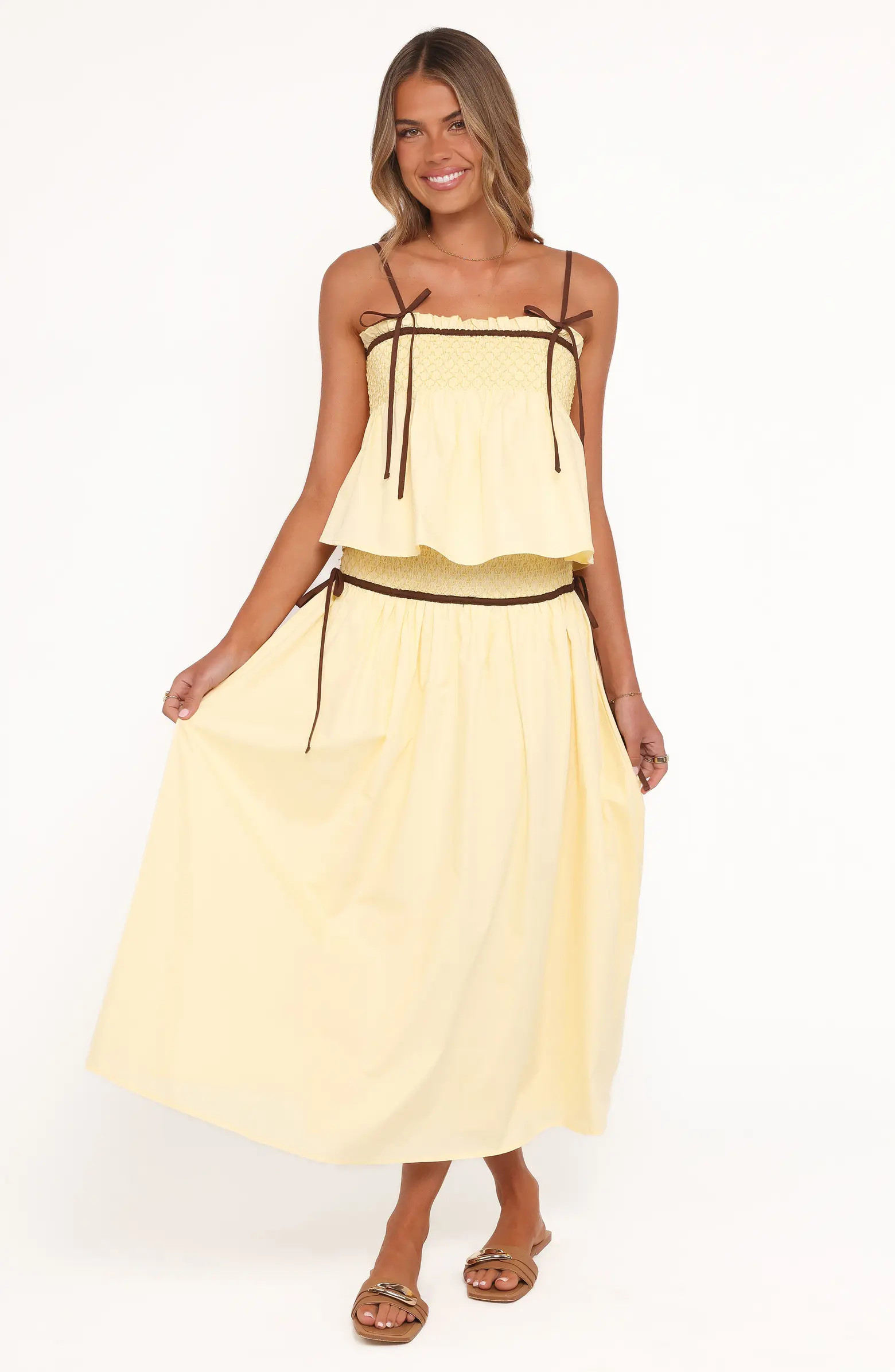 Petal & Pup Orielle Smocked Waist Cotton Midi Skirt | Nordstrom | Nordstrom