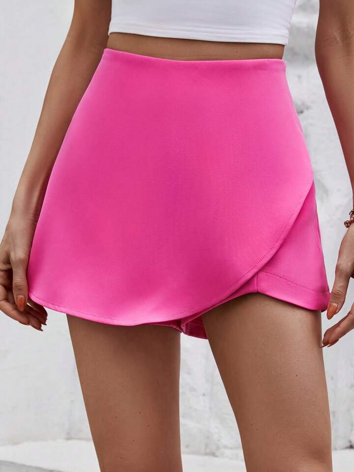 SHEIN Privé Damskie Szorty Kopertowe Prosty Casual | SHEIN