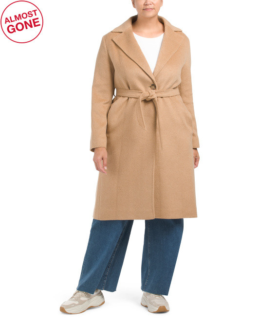 Made In Italy Wool Blend Long Wrap Coat | TJ Maxx