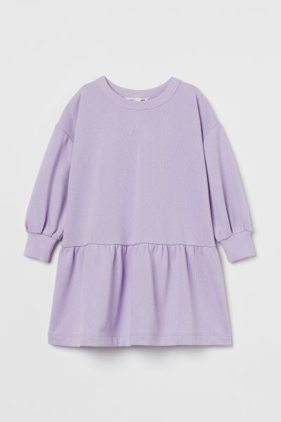 Oversized sweatshirt dress in soft fabric. Ribbed neckline, long, slightly wider sleeves with rib... | H&M (US + CA)