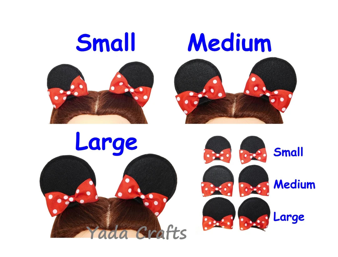 Mouse Ears hair clip / Panda ears / Mouse Hair Clips / Bows ears /Birthday party / Costume / Girl... | Etsy (Global)