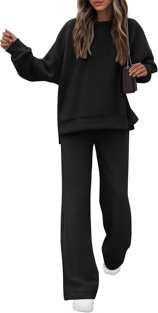 KIRUNDO Fall Sweatsuits Women 2 Piece Outfit Lounge Sets 2025 Matching Airport Oversized Sweatshi... | Amazon (US)