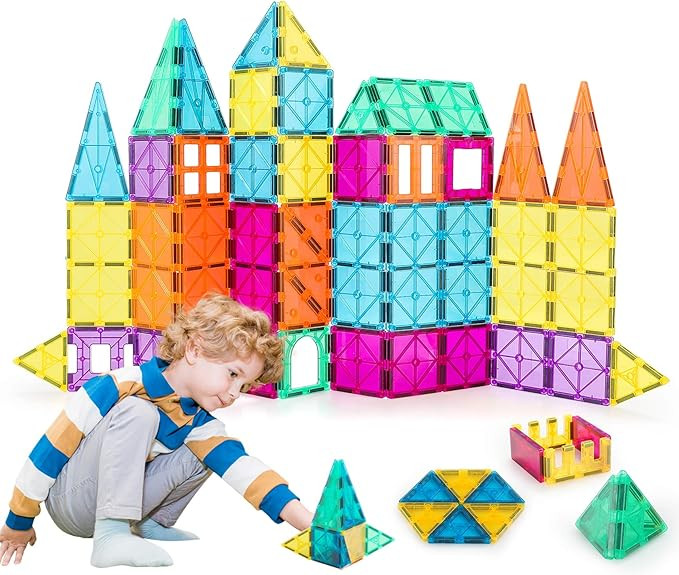 Neoformers Magnetic Building Tiles, 70 Pcs 3D Magnetic Building Blocks Set for Kids, STEM Educati... | Amazon (US)