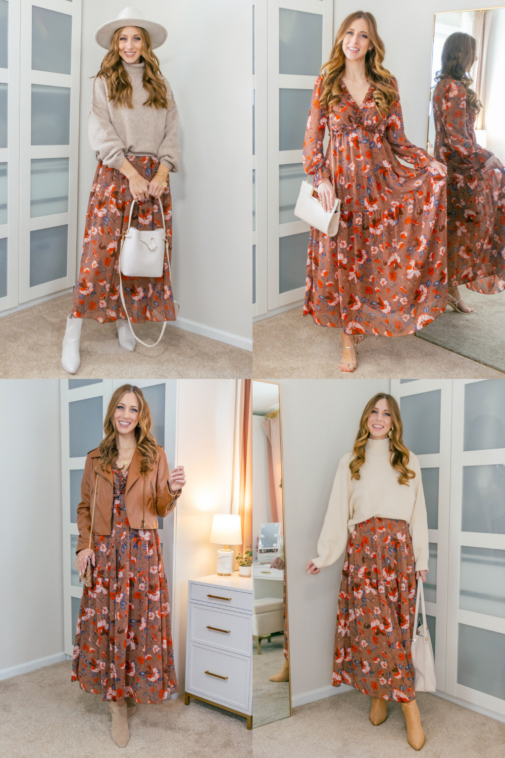 1 dress, 4 ways to wear for transitional weather! I'm in a size small in the floral maxi dress.


 

 #LTKootd #LTKSeasonal #LTKOver40