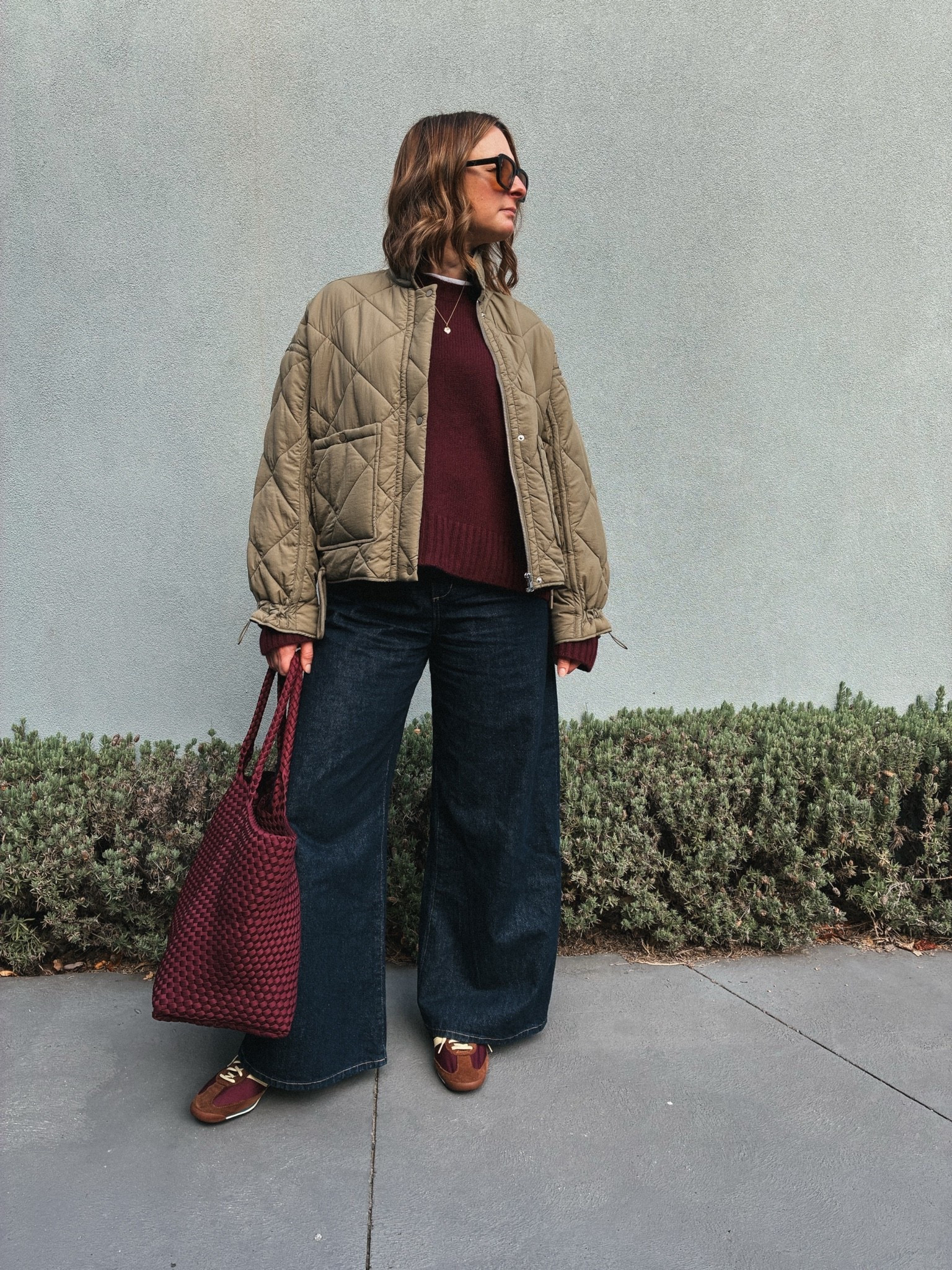 Jeans - Country Road. Wearing my usual size 8
Tee - Assembly Label. Wearing my usual size. 
Sweater - Assembly Label. Sized up to 10
Jacket - Nude Lucy. Wearing my usual size small 
Sneakers - Adidas.  Sized up half size.

#LTKuk #LTKstyletip #LTKshoes