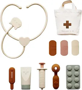 Marlowe & Co Silicone Doctor Kit for Toddlers, 10 Piece Pretend Play Doctor & Vet Set, Food-Safe,... | Amazon (US)